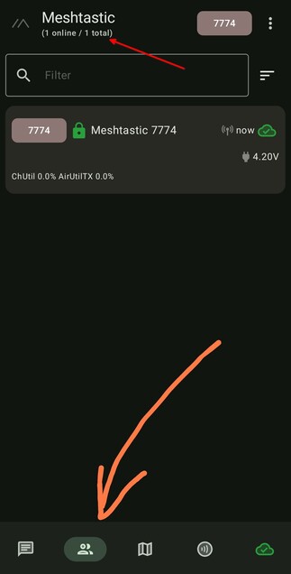Начален екран след успешно свързване с нода